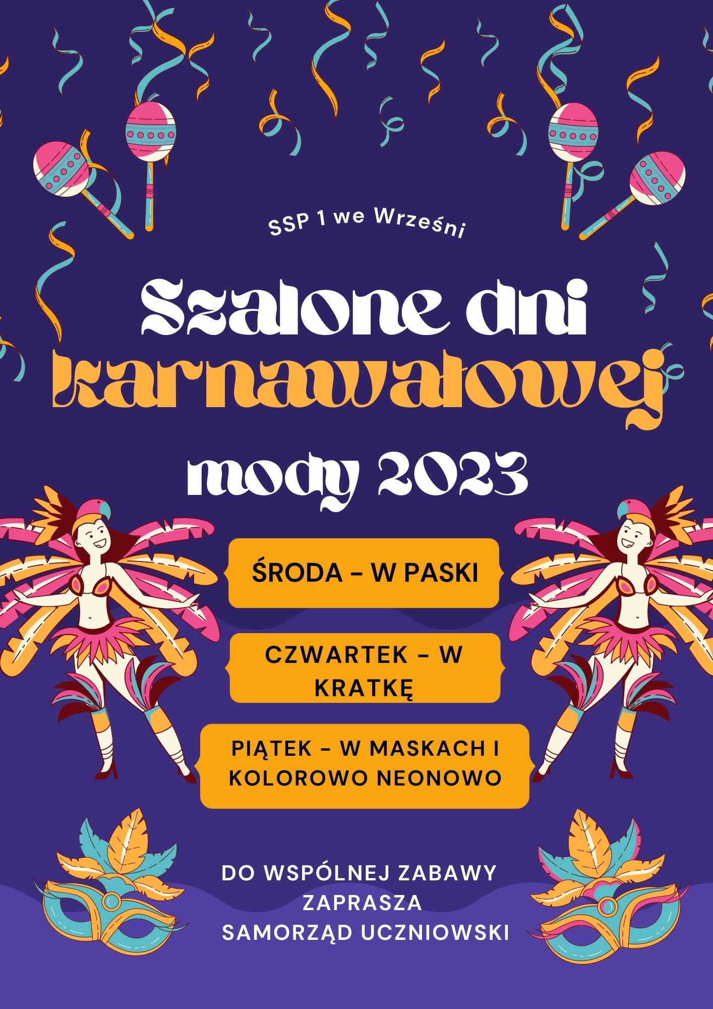 plakat dotyczący karnawałowej mody